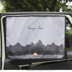 img 3 attached to Magnetic Car Sun Shade Curtain For Side Window Baby Kids Children Sunshade Protector Protects From Sun Glare Heat Blocks UV Rays Glare Car Interior Sun Blocker Blind (Be-Camping Curtain)