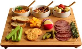 img 3 attached to 🍽 Ascot Picnic: Custom Engraved Charcuterie Tabletop & Serveware - Perfect for Food Service Equipment & Supplies