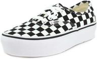 vans authentic platform checkerboard white men's shoes logo