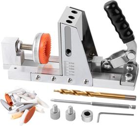 img 4 attached to 🔧 Adhome All-Metal Pocket Hole Jig Kit - Professional Pocket Screw Jig Set with Holes Jig, Square Driver Bit, Hex Wrench, Depth Stop Collar, Step Drill Bit, Wooden Plugs, and Screws