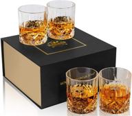 🥃 kanars old fashioned whiskey glasses: 10 oz rocks barware in luxury box, set of 4 – ideal for scotch, bourbon, liquor, and cocktail drinks logo