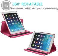 📱 rkinc apple ipad 9.7" 2017/2018 ipad air 1 case - 360 degree rotating stand cover with auto sleep/wake - hot pink logo