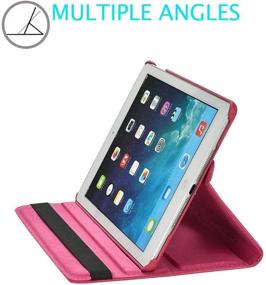 img 3 attached to 📱 RKINC Apple iPad 9.7" 2017/2018 iPad Air 1 Case - 360 Degree Rotating Stand Cover with Auto Sleep/Wake - Hot Pink