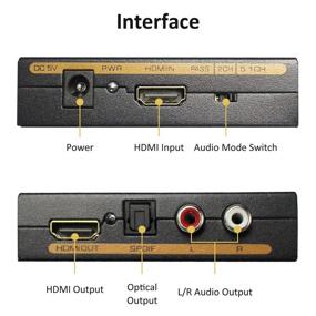 img 2 attached to 🔌 1080P HDMI аудио экстрактор конвертер от Amtake - HDMI в HDMI + аудио (SPDIF + RCA стерео) видео аудио разделитель для телевизора, Fire TV и Blu-Ray плееров - Поддерживает 1080P (50/60HZ)