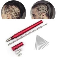 🖋️ adecco llc hair razor pen - hair tattoo trimming styling tool for face, eyebrow shaping, and beard grooming - upgraded fourth generation engraved pen including 20 blades - new arrival for diy hair styling and eyebrow shaping (pen with blade) logo