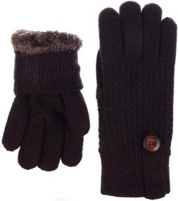 img 1 attached to Adults Black Gloves Button Embellishment Men's Accessories for Gloves & Mittens