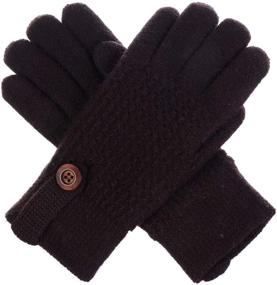 img 3 attached to Adults Black Gloves Button Embellishment Men's Accessories for Gloves & Mittens