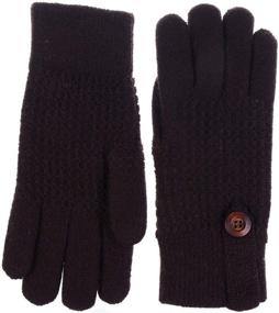 img 2 attached to Adults Black Gloves Button Embellishment Men's Accessories for Gloves & Mittens