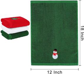 img 3 attached to ANECO 3 Pack Christmas Hand Towels Washcloths - 100% Pure Cotton, Festive 🎄 Christmas Patterns - Bathroom Decorative Dish Towels Set - Perfect Christmas Gift (Red, White, Green)