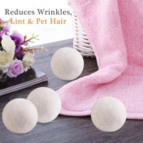 img 1 attached to 🧦 XL Wool Dryer Balls: Handmade Organic Laundry Reusable Softener, Alternative to Dryer Sheets, 100% New Zealand Wool Extra-Large Balls - Reduce Wrinkles & Save Drying Time