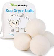 🧦 xl wool dryer balls: handmade organic laundry reusable softener, alternative to dryer sheets, 100% new zealand wool extra-large balls - reduce wrinkles & save drying time logo