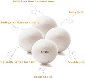 img 2 attached to 🧦 XL Wool Dryer Balls: Handmade Organic Laundry Reusable Softener, Alternative to Dryer Sheets, 100% New Zealand Wool Extra-Large Balls - Reduce Wrinkles & Save Drying Time