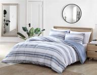 🛏️ nautica home bay shore collection comforter set - 100% cotton ultra soft, all season bedding, pre-washed for enhanced softness & comfort - queen size in navy logo