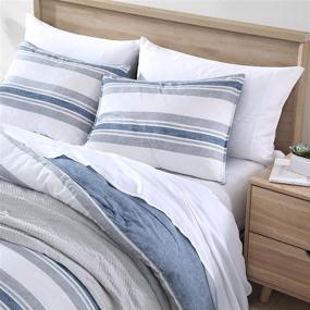 img 3 attached to 🛏️ Nautica Home Bay Shore Collection Comforter Set - 100% Cotton Ultra Soft, All Season Bedding, Pre-Washed for Enhanced Softness & Comfort - Queen Size in Navy