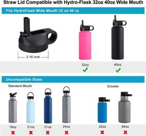 img 3 attached to 🥤 HydroFlask Wide Mouth Straw Lid: Compatible with 32oz & 40oz Bottles