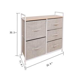 img 2 attached to Efficient and Affordable East Loft Multipurpose Dressers for Bedroom 🌟 and Nursery - 5 Fabric Drawers for Easy Closet Organization (Beige)