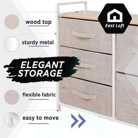 img 3 attached to Efficient and Affordable East Loft Multipurpose Dressers for Bedroom 🌟 and Nursery - 5 Fabric Drawers for Easy Closet Organization (Beige)