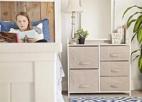 img 1 attached to Efficient and Affordable East Loft Multipurpose Dressers for Bedroom 🌟 and Nursery - 5 Fabric Drawers for Easy Closet Organization (Beige)