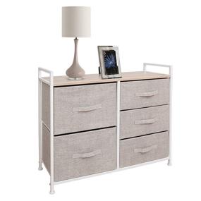 img 4 attached to Efficient and Affordable East Loft Multipurpose Dressers for Bedroom 🌟 and Nursery - 5 Fabric Drawers for Easy Closet Organization (Beige)