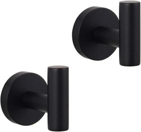 img 4 attached to 🛁 GERZWY AG1107B-BK: Modern Wall Mounted Bathroom Matte Black Coat Hook - Set of 2, SUS 304 Stainless Steel Single Towel/Robe Clothes Hook for Bath Kitchen, Contemporary Hotel Style