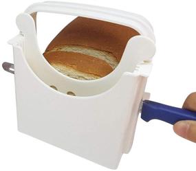 img 2 attached to 🍞 Efficient Adjustable Bread Slicer Guide: Compact Foldable Design for Homemade Bread, Bagels, and Loaves - 5 Thickness Settings, Sandwich Maker, Crumb Tray - White