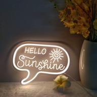 🌞 divatla 3d art usb-powered hello sunshine neon sign - warm white neon door sign for bedroom, wall, and home entrance decoration. perfect gifts for girls and boys with dimmable switch логотип