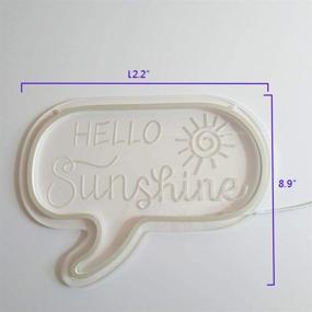 img 3 attached to 🌞 DIVATLA 3D Art USB-Powered Hello Sunshine Neon Sign - Warm White Neon Door Sign for Bedroom, Wall, and Home Entrance Decoration. Perfect Gifts for Girls and Boys with Dimmable Switch