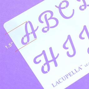 img 2 attached to 🎂 Crafts Alphabet Letter Number Cake Stencil Set - Lacupella Calligraphy Script, Ideal for Cake, Wood, Canvas, Airbrush Art and Craft Painting - 1.5 Inch Size, Set of Four