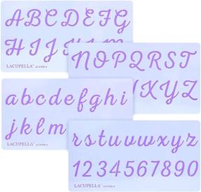 img 4 attached to 🎂 Crafts Alphabet Letter Number Cake Stencil Set - Lacupella Calligraphy Script, Ideal for Cake, Wood, Canvas, Airbrush Art and Craft Painting - 1.5 Inch Size, Set of Four