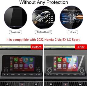 img 3 attached to 📱 TTCR-II Honda Civic 2022 Screen Protector - 7" Navigation Display Touchscreen Protector Compatible with EX LX Sport, Tempered Glass Protective Film, 2-Hole Precise Cutout