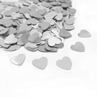 silver heart confetti table decorations for valentine's day, party, wedding, birthday, baby shower, bridal shower, festival theme - metallic foil party supplies logo