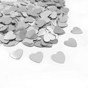 img 4 attached to Silver Heart Confetti Table Decorations for Valentine's Day, Party, Wedding, Birthday, Baby Shower, Bridal Shower, Festival Theme - Metallic Foil Party Supplies