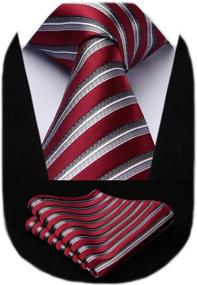 img 4 attached to HISDERN Handkerchief: Elevate Your Style with Classic Stripe Necktie & Men's Accessories in Ties, Cummerbunds & Pocket Squares