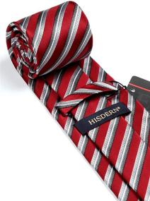 img 1 attached to HISDERN Handkerchief: Elevate Your Style with Classic Stripe Necktie & Men's Accessories in Ties, Cummerbunds & Pocket Squares