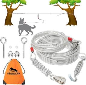 img 4 attached to 🐕 DMISOCHR Dog Tie Out Cable - Heavy Duty 100 ft Long Leash for Training, Running, Camping, Hiking, Outdoors - Buffer Spring & 10ft Runner Cable - Ideal for Small, Medium, Large Dogs