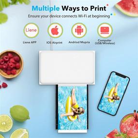 img 1 attached to 🖨️ Liene 4x6'' Wi-Fi Photo Printer – Full-Color Thermal Dye Sublimation, Portable Printer for iPhone, Android, Smartphone, and Computer – Ideal for Home Use, with 20 Sheets