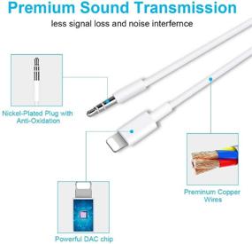 img 3 attached to 🔌 [Apple MFi Certified] 2-шт iPhone AUX кабель для автомобильного стерео, Assrid Lightning в аудиокабель 3.5 мм, совместимый с iPhone 12/11/XS/XR/X/iPad/iPod, динамиком, домашним аудио стерео, наушниками, поддерживает iOS 14 (белый)