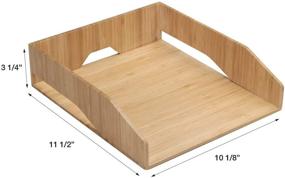 img 1 attached to 📦 2 Pack Stackable Bamboo Paper Tray Office Organizer by MobileVision for Files, Documents, Letter Sorting, Envelopes, and Magazine Holding