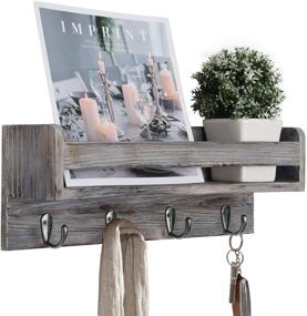 img 4 attached to 🔨 Hoanvi Wood Wall Mount Shelf: Organize Your Kitchen, Entryway, Nursery, and Bathroom with Rustic Charm