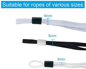 img 3 attached to 🔒 100PCS Cord Locks Silicone: Non Slip Elastic Cord Rope Adjusters for Drawstrings - Stopper Included