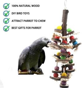 img 2 attached to 🐦 Enhance Your Bird's Happiness with MQ Bird Parrot Toys - Chewing Wooden Blocks for Parakeets, Cockatiels, Lovebirds and More!