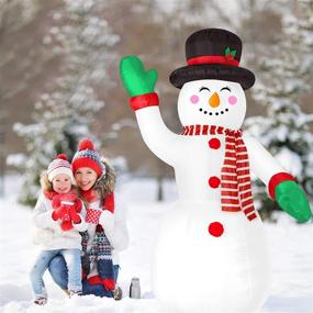 img 3 attached to 🎅 WAYDEKO 8 Foot Christmas Inflatable Snowman Yard Decor With Lights - Blow Up Santa Garden Lawn Decoration (Snowman-2)