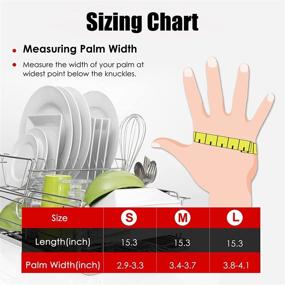 img 3 attached to Waterproof Reusable Kitchen Dishwashing Gloves 2 Pairs 🧤 with Long Cotton Lining – Includes 2-Pack Cleaning Cloth