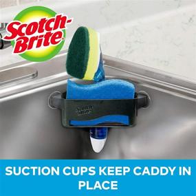 img 1 attached to 🧽 3M Blue Corner Sink Caddy with Non-Scratch Scrub Sponge - Save Counter Space, Scotch-Brite CTH-NS