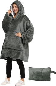 img 4 attached to 🧥 Catalonia Oversized Hoodie Blanket Sweatshirt: The Perfect Wearable Sherpa Blanket Pullover for Ultimate Comfort, Travel, and Gifting!