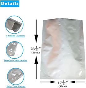 img 2 attached to 🛍️ 25 Mylar Foil Bags - 5 Gallon Capacity - Ideal for Food Storage of Beans, Wheat, Grains, Rice