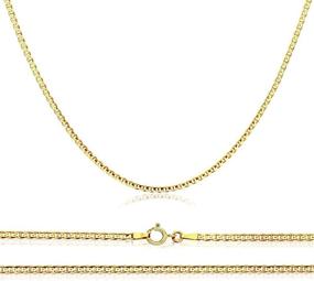 img 4 attached to 💎 Stunning 10K Gold Flat Mariner Necklace: Dainty Thin Anchor Link Chain for Women, Boys, and Girls - Authentic and Versatile, Sizes 16-30