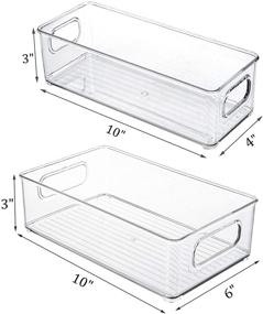 img 3 attached to 🗄️ Kingrol 8 Pack Stackable Plastic Storage Bins - Versatile Freezer, Pantry & Cabinet Organization with Handles - BPA Free