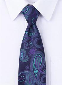 img 2 attached to HISDERN Paisley Floral Jacquard Necktie Men's Accessories