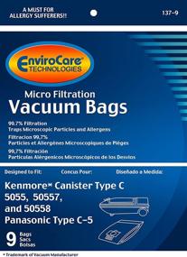 img 2 attached to 🛍️ EnviroCare Replacement Vacuum Cleaner Bags for Kenmore Canister Type C or Q 50555, 50558, 50557 & Panasonic Type C-5 - Pack of 9